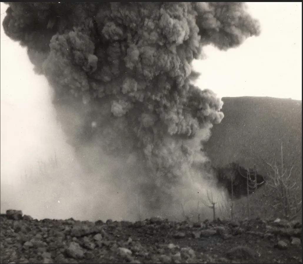 Erupción volcán de San Juan y Duraznero